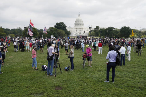 Police and media outnumber ‘Justice for J6’ protesters at Capitol Hill rally