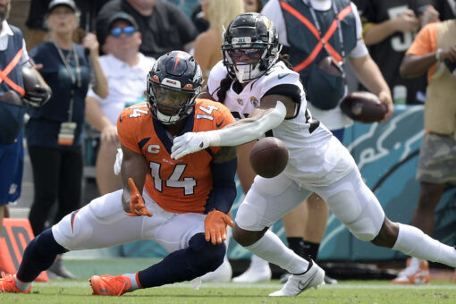 Sutton’s career day helps Broncos beat woeful Jaguars 23-13