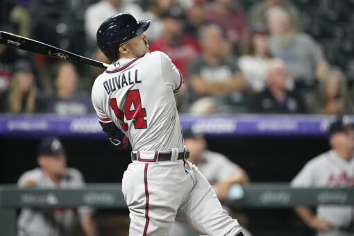 Duvall’s 2-run homer lifts Braves over Rockies 6-5