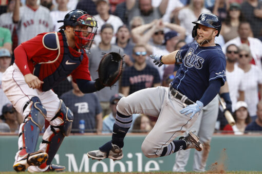 Meadows, Rays rally from 6 runs down, beat Bosox 11-10 in 10