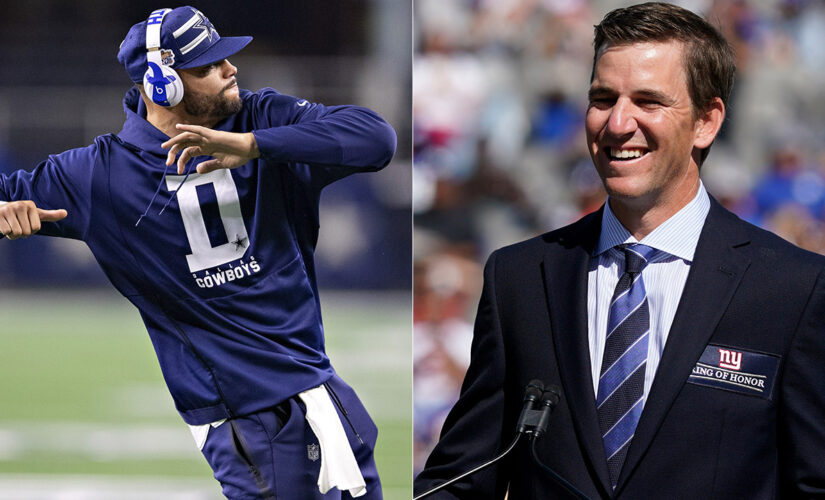 Eli Manning imitates Dak Prescott’s hip thrust warmup during live broadcast: ‘I’m like Shakira