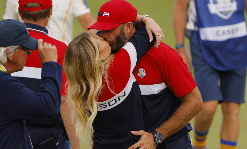 Dustin Johnson, Paulina Gretzky celebrate as golfer makes Ryder Cup history