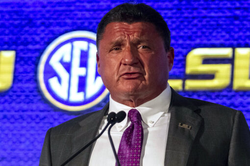 LSU’s Ed Orgeron fires back at heckler and their ‘sissy blue shirt’