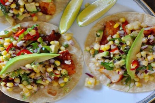 Grilled fish tacos with sweet corn salsa: Try the recipe