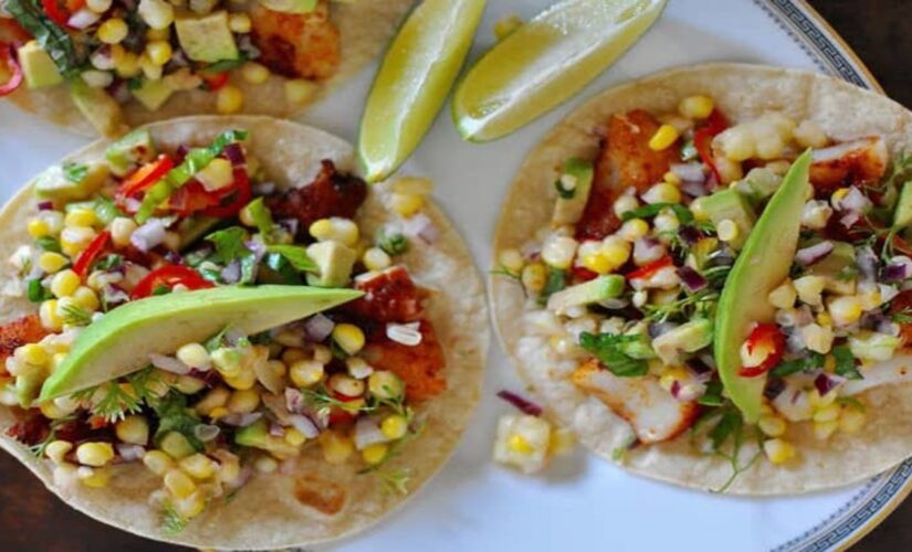 Grilled fish tacos with sweet corn salsa: Try the recipe