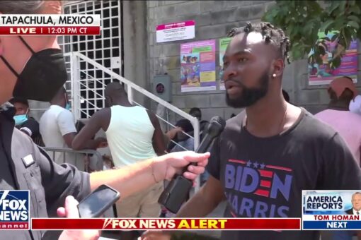 Haitian migrant sports ‘Biden-Harris’ shirt as thousands more converge at Guatemala-Mexico border