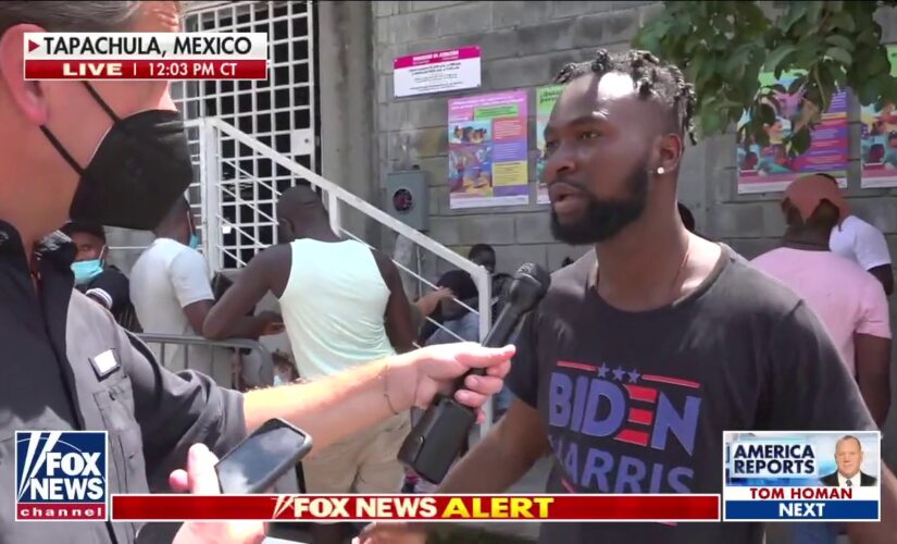 Haitian migrant sports ‘Biden-Harris’ shirt as thousands more converge at Guatemala-Mexico border