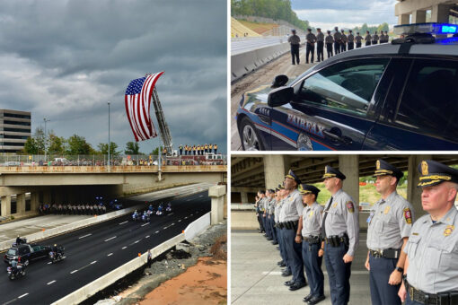 Firefighters stand in the rain to honor fallen US servicemember killed in Kabul