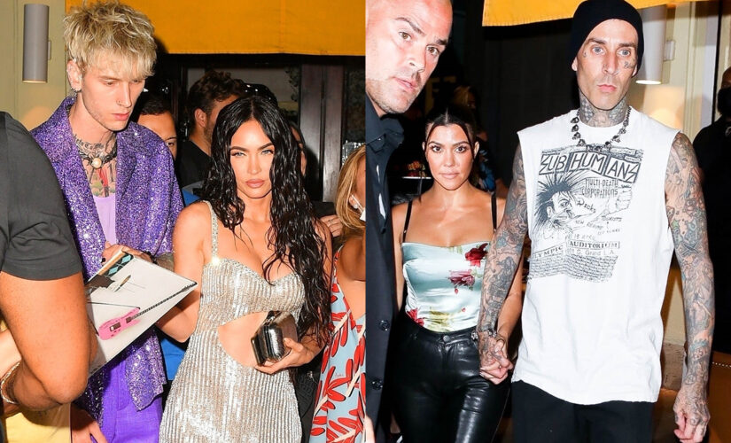 Machine Gun Kelly, Megan Fox join Kourtney Kardashian and Travis Barker for late-night post-VMAs dinner in NYC