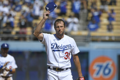 Dodgers’ Scherzer gets 3,000th K, near perfecto vs Padres