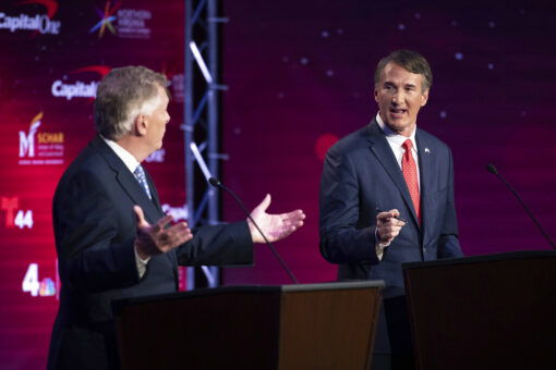 Trump not on stage but front and center in Virginia, New Jersey gubernatorial debates