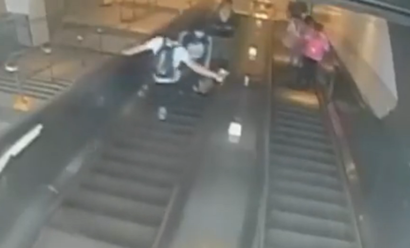 New York City escalator attack caught on video