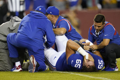 Giants’ Joe Judge fears Nick Gates’ gruesome leg injury could be career ending