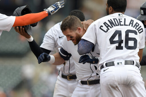 Candelario 2 homers, Tigers walk off Rays with walk in 11th