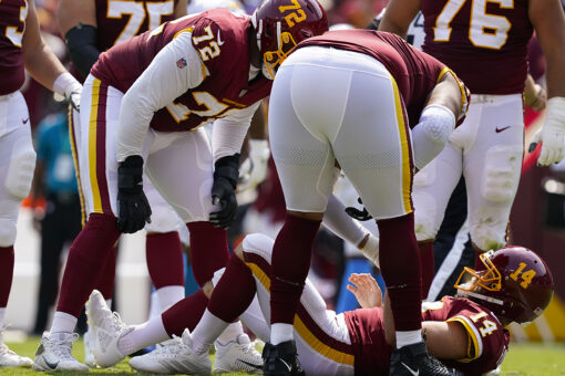 Washington’s Ryan Fitzpatrick leaves game after taking huge hit from Chargers defender