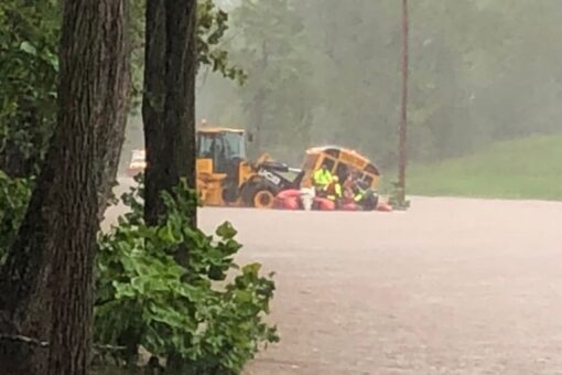 Maryland students rescued from submerged school bus as more than 80 roads closed due to flooding