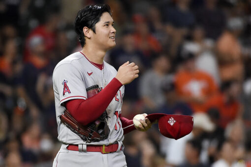 Ohtani hits 44th HR, but Astros tag him in win over Angels