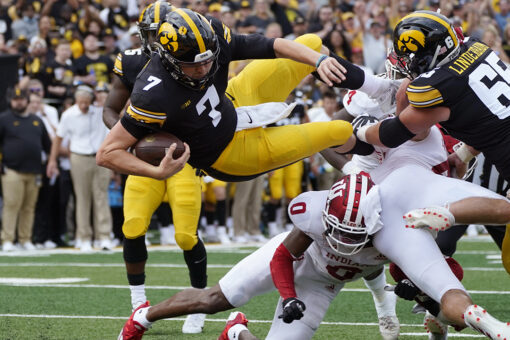 No. 18 Iowa’s defense silences No. 17 Indiana, 34-6