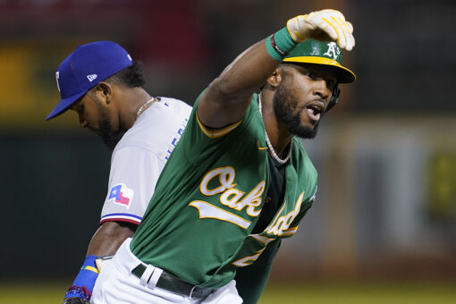 Olson’s 4 RBIs lead A’s past Rangers for 3rd straight win