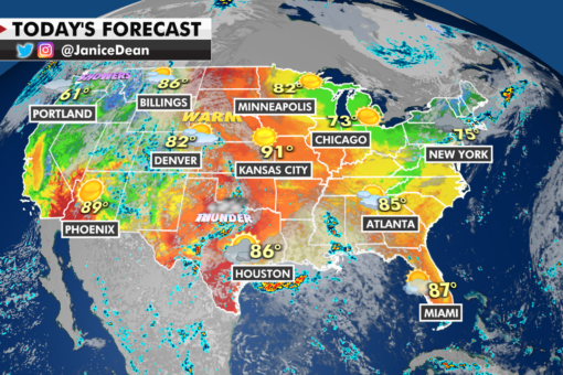 Stormy weather forecast for Plains, cooler temperatures to move into Northeast