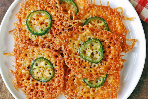2-ingredient jalapeno cheddar crisps for an easy, game day snack