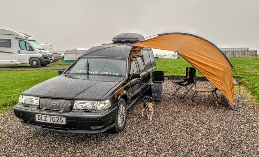 Couple road trips in converted hearse nicknamed ‘The Grim Sleeper’