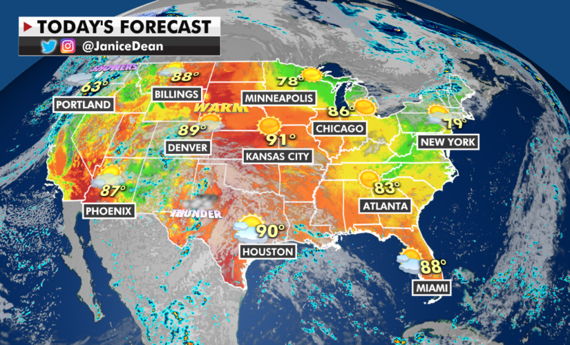 Cold fronts pushing across US, but Plains facing above-average temperatures