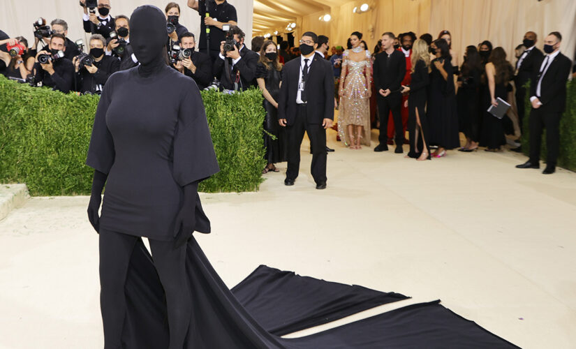 Kim Kardashian walks 2021 Met Gala in head-to-toe black Balenciaga ensemble