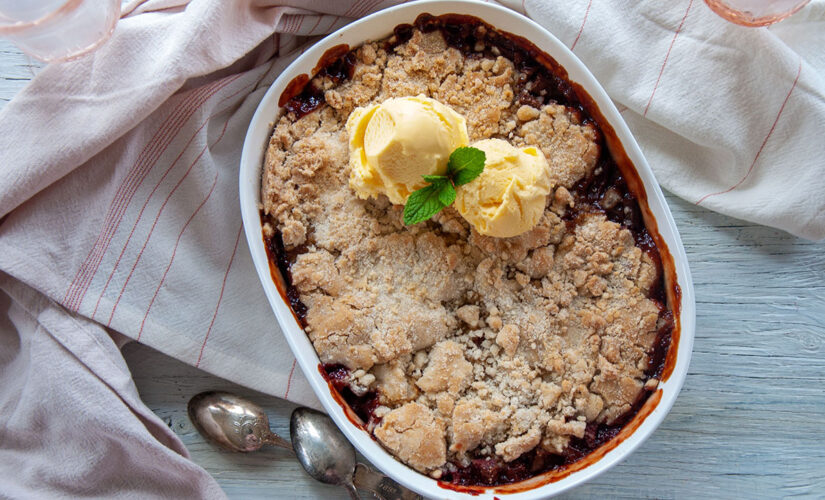 Easy, from-scratch strawberry rhubarb cobbler for your next potluck: Try the recipe