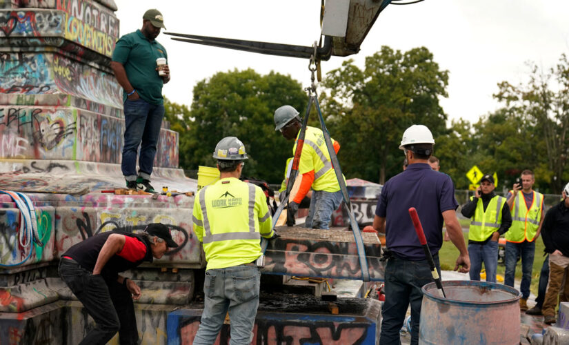 Crews searching for Confederate statue’s 1887 time capsule
