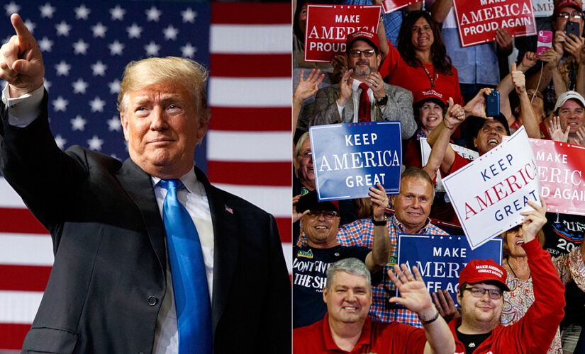 Trump brings soldier who pulled baby over Kabul wall onto stage at rally prompting ‘USA!’ chants