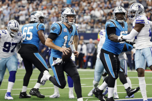 Panthers’ Sam Darnold sets NFL record with touchdown against Cowboys