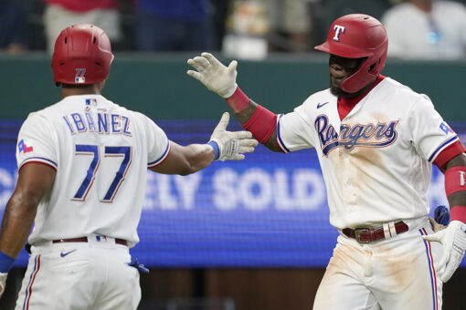 Garcia sets rookie HR record in 7-6 Rangers win over Angels