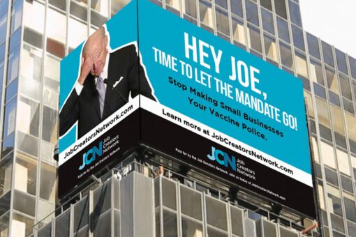 Times Square billboard hammers Biden over forced COVID jabs: ‘Hey Joe, time to let the mandate go’