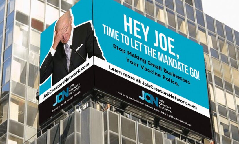 Times Square billboard hammers Biden over forced COVID jabs: ‘Hey Joe, time to let the mandate go’