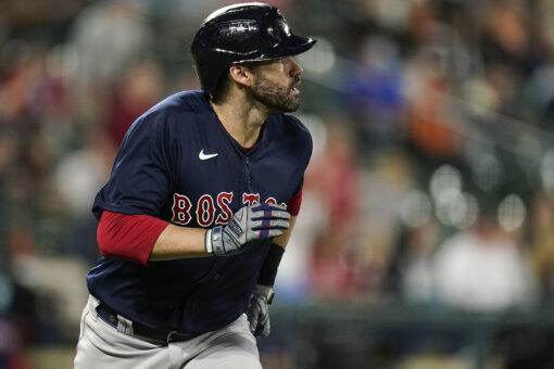 Boston’s JD Martinez sprains ankle by stumbling over base