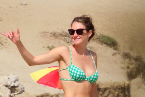 Shailene Woodley enjoys beach day in green-checkered bikini