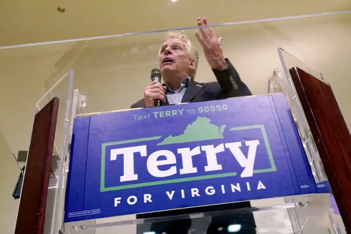 Small crowd greets McAuliffe at campaign stop as his GOP opponent Youngkin leads in polls