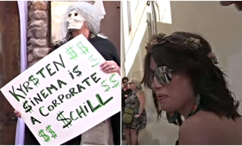 Arizona bride, mom plead with progressive anti-Sinema protesters to stop ‘ruining’ wedding