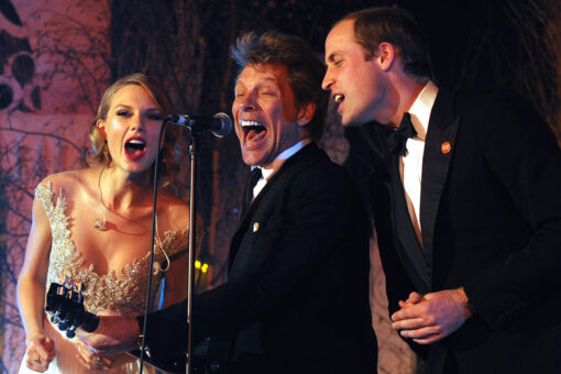 Prince William says he followed Taylor Swift ‘like a puppy’ on stage to sing with Jon Bon Jovi: ‘I’m cringing’