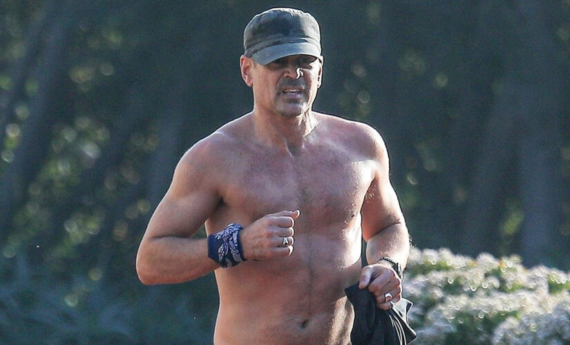 Colin Farrell leaves little to the imagination while running shirtless