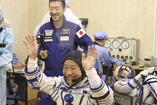 Japanese tourists visit International Space Station