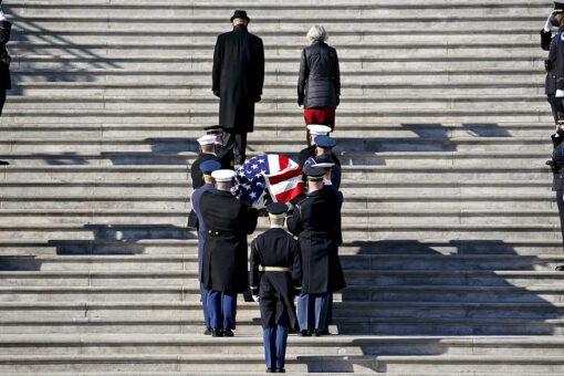Body of Harry Reid, former Senate majority leader, lies in state at US Capitol