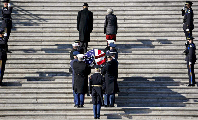 Body of Harry Reid, former Senate majority leader, lies in state at US Capitol