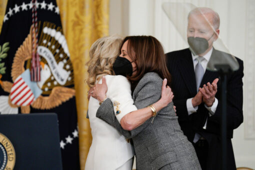 Jill Biden introduces Kamala Harris as ‘the president,’ then says she was joking