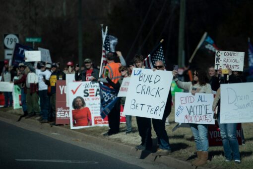 Biden showered with ‘Let’s Go Brandon’ chants and ‘Build Crack Better’ signs on Virginia roadway