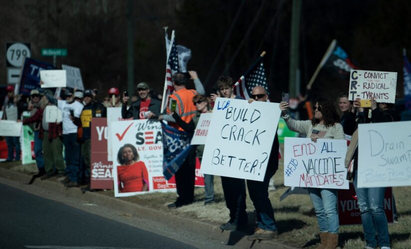 Biden showered with ‘Let’s Go Brandon’ chants and ‘Build Crack Better’ signs on Virginia roadway