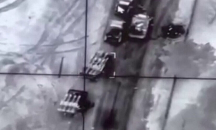 Footage appears to show Ukrainian drone destroying Russian missile system