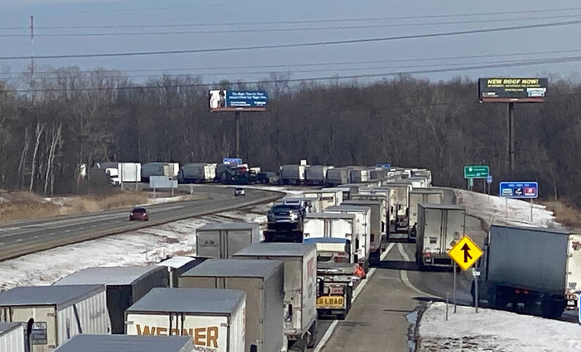 ‘Freedom Convoy’ protesters cause miles-long traffic jam near US-Canada border in Michigan