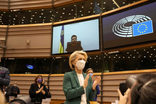 Ukraine President Zelenskyy garners standing ovation in impassioned speech to EU